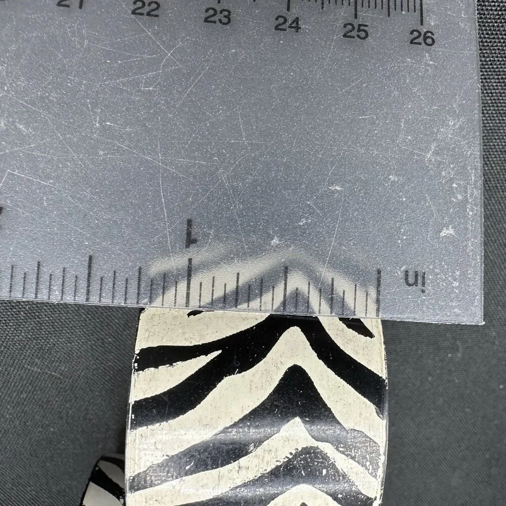 Black White Zebra Print Napkin Rings Set Of 6 Animal Pattern Table Decor Vintage